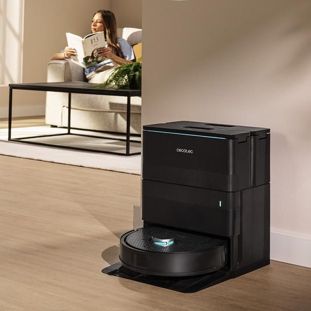 A01_EU01_114480 - Robot aspirador Cecotec Conga X50 con Motor de succin 15000 Pa. Base 4en1, navegacin lser, mopas spin, cepillo lateral. Base total de autovaciado de polvo, agua y limpieza de las mopas. App y conexin Bluetooth y WiFi para redes 2.4Gh (A01_EU01_114480)