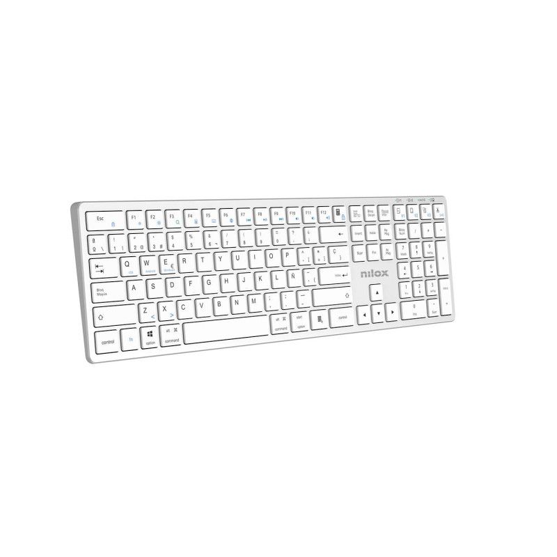 NXKBW01S - Teclado Nilox Wireless Bluetooth Blanco, 110 teclas, bater�a de litio de 250mAh y una autonom�a de hasta 75horas. (NXKBW01S)