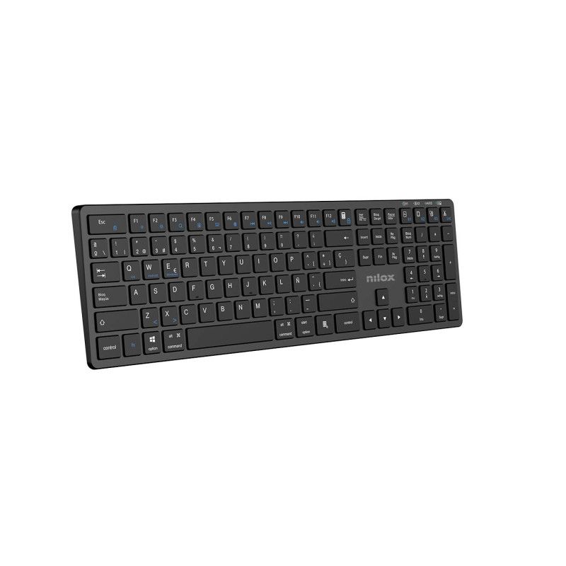 NXKBW01B - Teclado Nilox Profesional Dual Wireless Bluetooth, Negro, con 110 teclas, bater�a de litio de 250mAh y una autonom�a de hasta 75horas. (NXKBW01B)