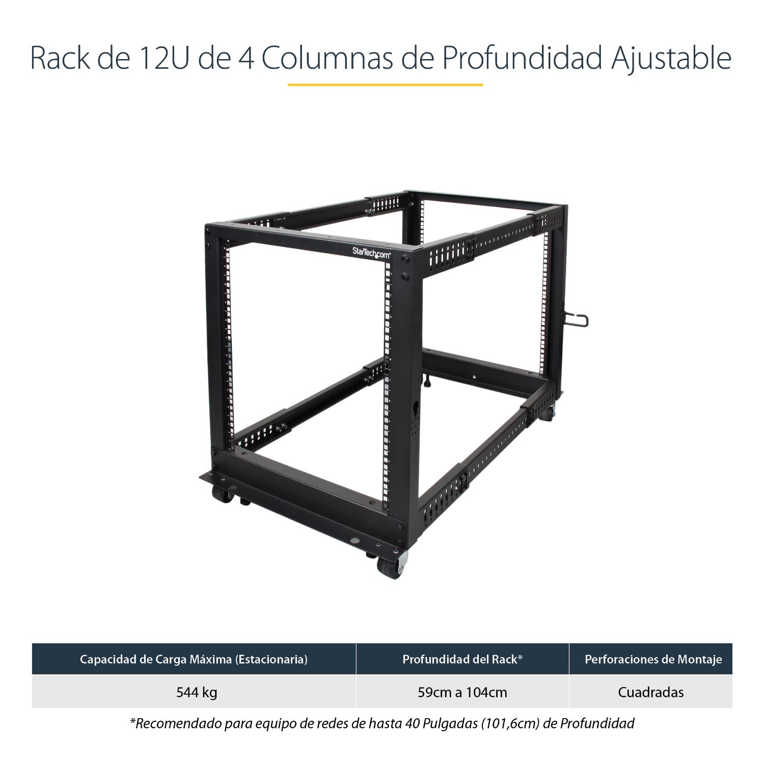4POSTRACK12U - Rack StarTech M�vil Marco Abierto 19