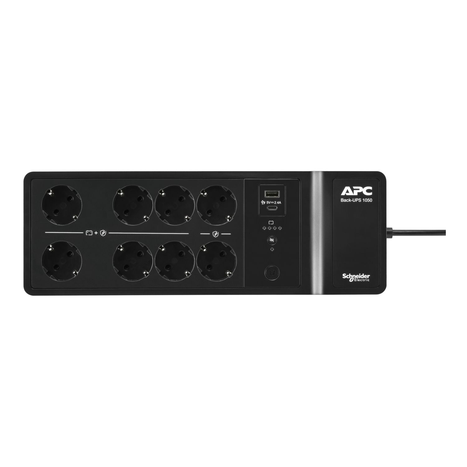 BE1050G2-GR - S.A.I. APC 1050VA 600W 8xSchuko 1xUSB-A/Carga 1xUSB-C/Carga Negra (BE1050G2-GR)