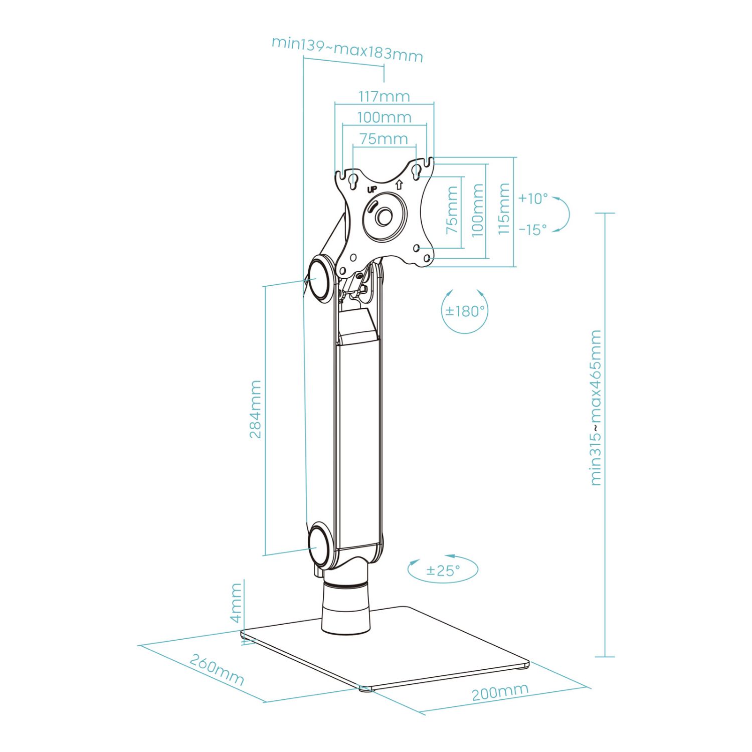 DB1741TN-B - Soporte de Sobremesa TooQ 17