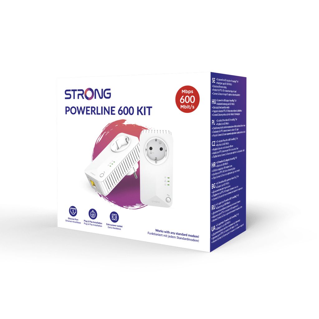 POWERL600DUOEUV2 - Powerline Strong 600Mbit/s 1xRJ45 Ethernet 10/100 2 Unidades Blanco (POWERL600DUOEUV2)