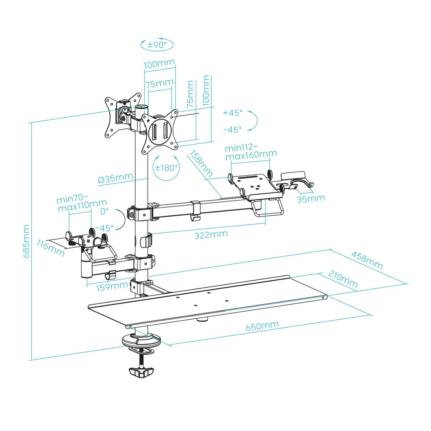 TQPM0003 - Soporte de Mesa TOOQ 17