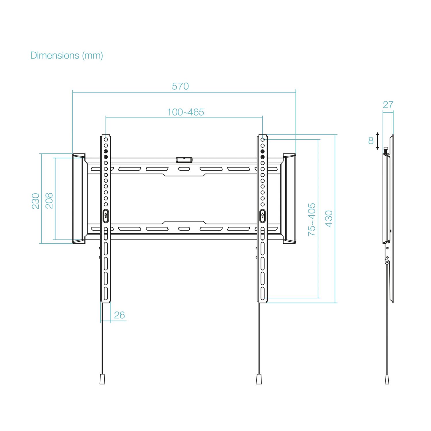 LP1073F-B - Soporte de Pared TooQ 32