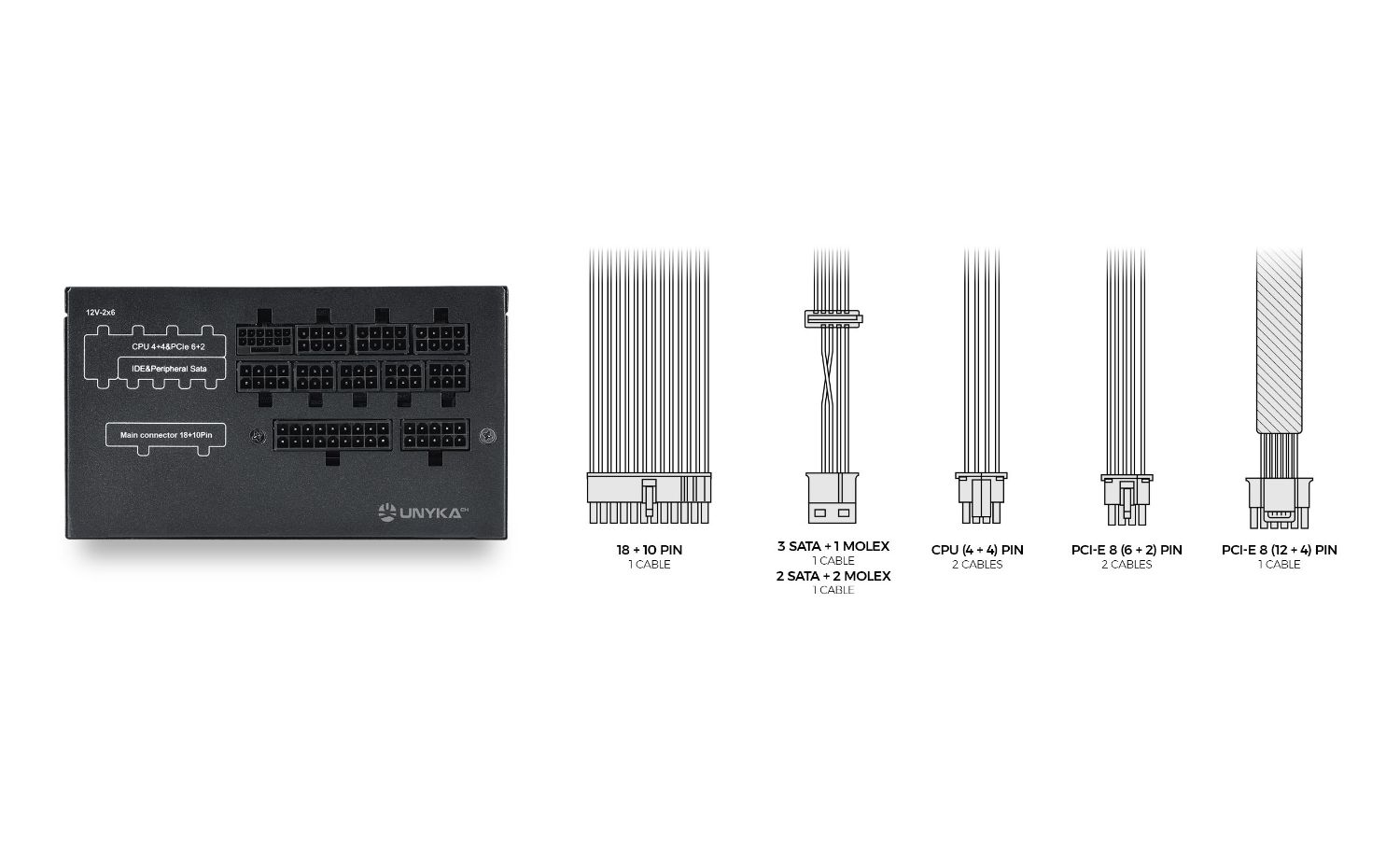 UK213750 - Fuente de Alimnetacion UNYKA ATILIUS 3.1 750W Gold 120mm ATX (UK213750)
