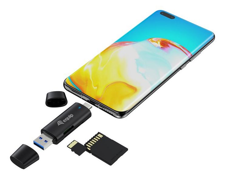 245462 - Lector Tarjetas EQUIP SD/MicroSD USB-A/USB-C Negro (245462)
