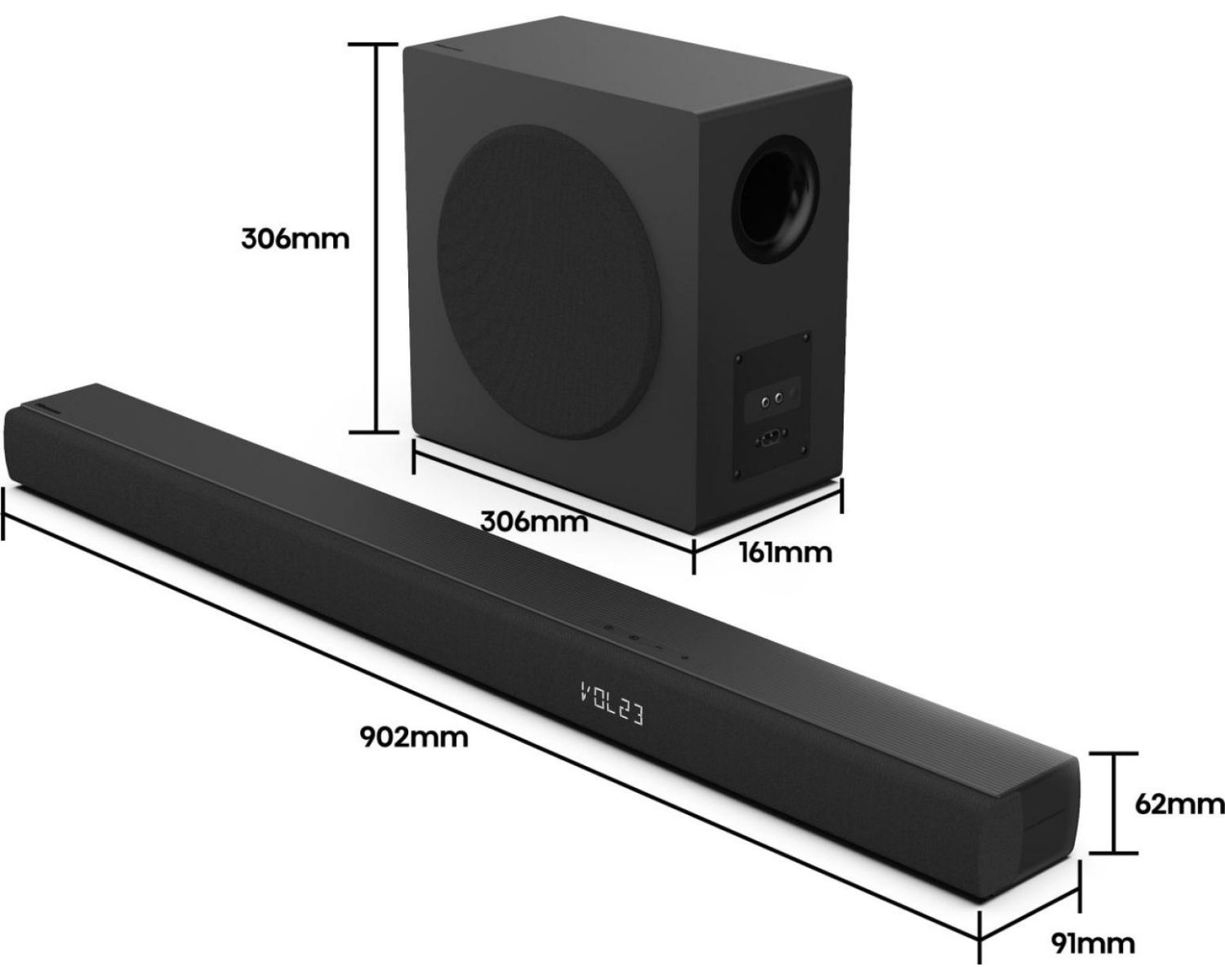 HS3100 - Barra de Sonido Hisense 3.1 480W Subwoofer Bluetooth 5.3 Negra (HS3100)