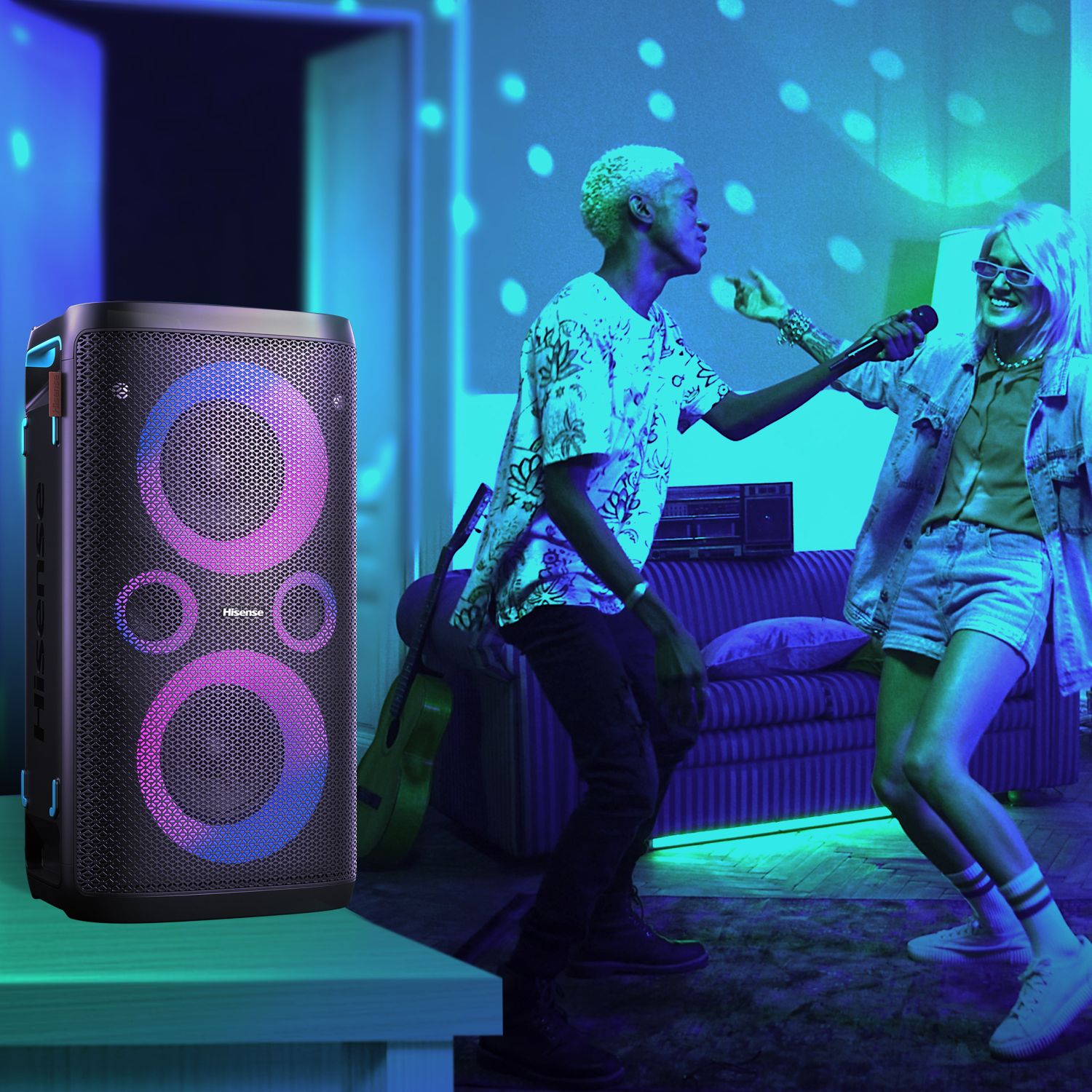 PARTY STORM - Altavoz Hisense LED 300W USB 2.0 Bluetooth 5.0 Negro (PARTY STORM)