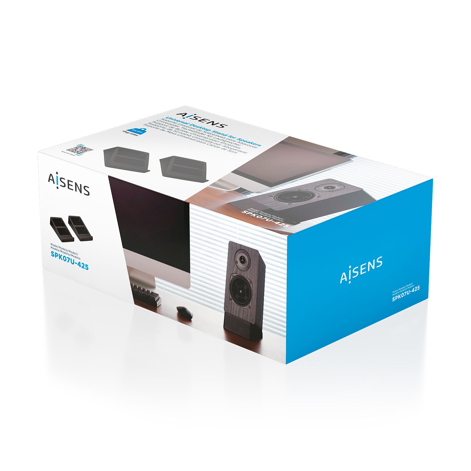 SPK07U-425 - Soporte de Sobremesa AISENS para 2 Altavoces Inclinable M�x. 10Kg Negro (SPK07U-425)