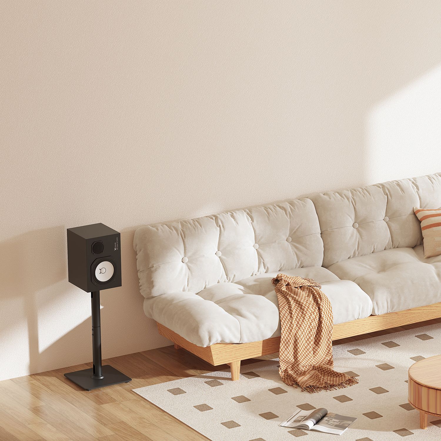 SPK10U-431 - Soporte de Suelo AISENS para 2 Altavoces M�x. 25Kg Negro (SPK10U-431)