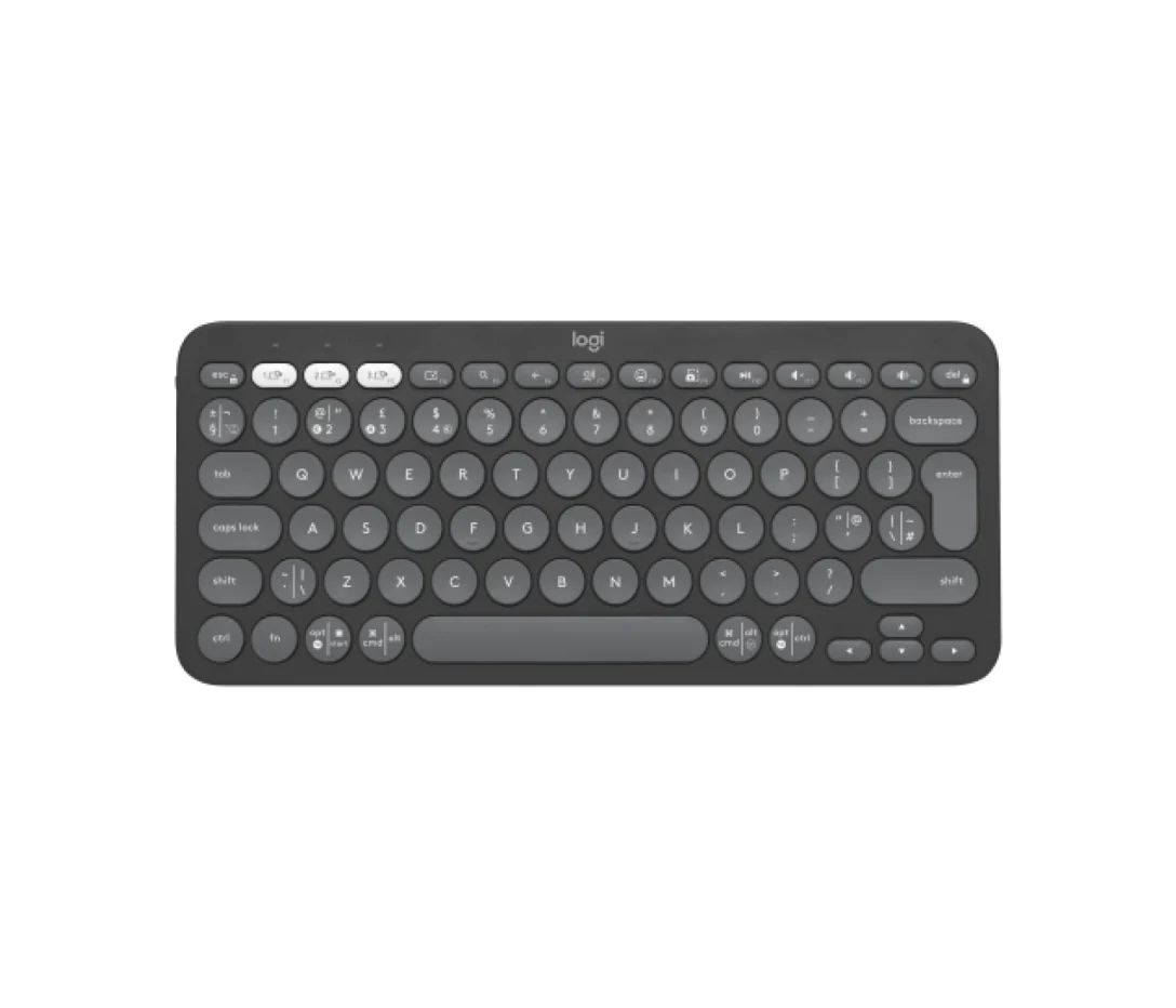 920-011827 - Teclado Logitech Pebble Keys 2 K380s Mini QWERTY Multidispositivo Bluetooth Grafito (920-011827)