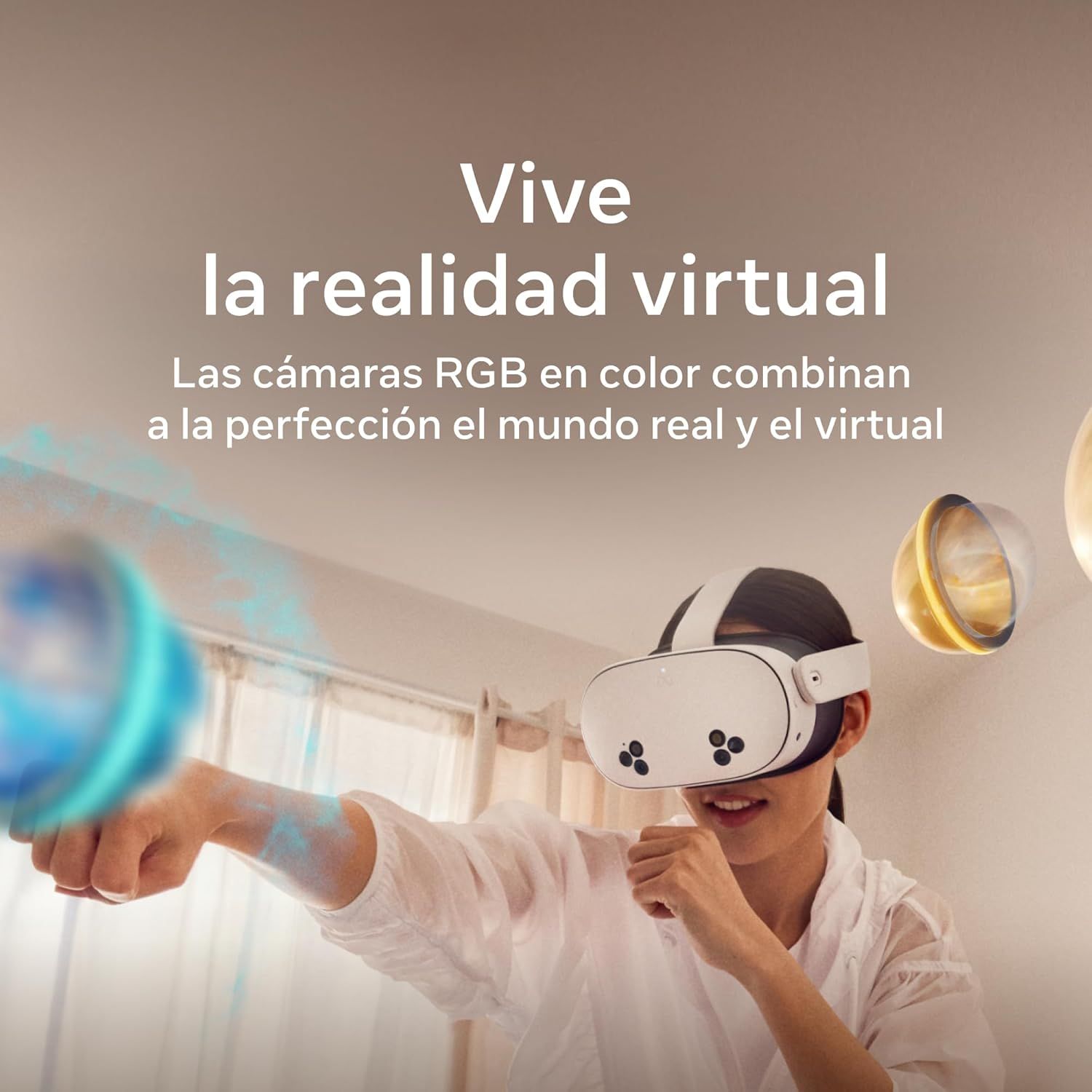 SK-1000206-01 - Gafas Realidad Virtual META Quest 3S 128Gb Pantalla LCD, Auriculares y micr�fono integrados, 2 controladores con posicionamiento absoluto, compatible con PC v�a Link o Air Link, Blanco (SK-1000206-01)