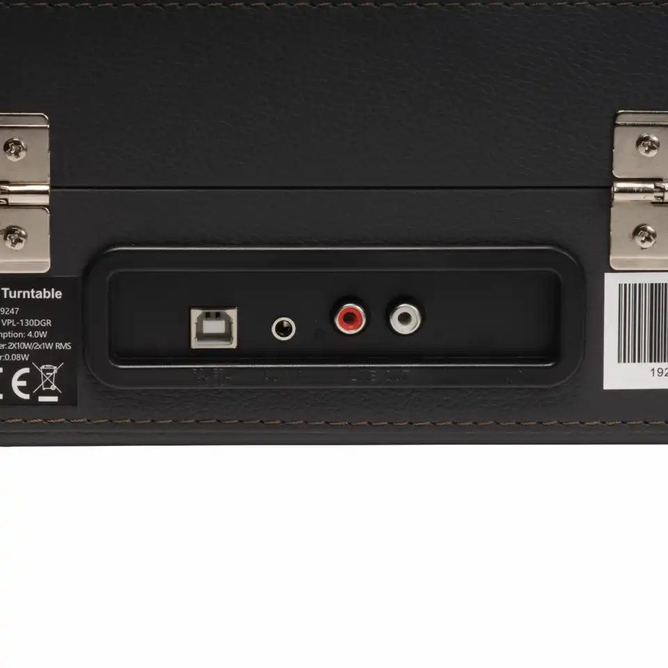 VPL-130DGR - Tocadiscos DENVER Tipo Maleta USB/3.5mm/AUX Altavoz Digitalizaci�n USB 33/45/78 rpm Negro (VPL-130DGR)