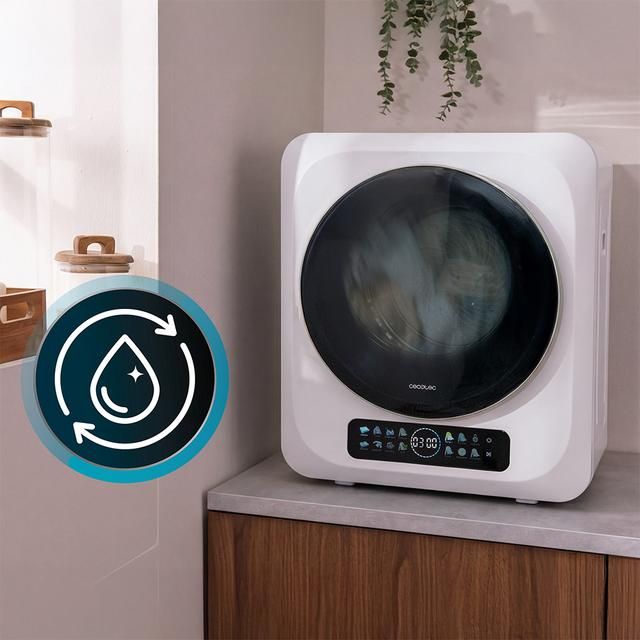 A01_EU01_111288 - Secadora Cecotec Bolero DressCode Dry, compacta de evacuaci�n de 3 kg blanca de capacidad, pantalla FullColor, 8 programas, secado autom�tico inteligente, tambor Inox con giro bidireccional, funci�n UV Care, Dry Shoe Pro, antiarrugas.(A01_EU01_111288)