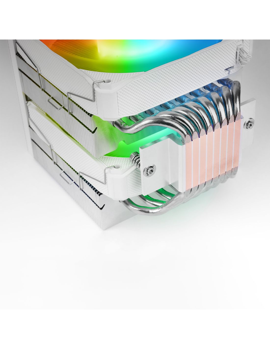 MCPULCDPROW - Ventilador CPU Mars Gaming Disipador 380W, 2x120mm, 8xHeatpipes, pantalla LCD XL, Blanco. (MCPULCDPROW)