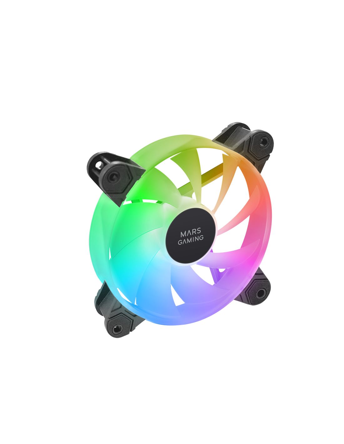 MF4A - Ventiladores Mars Gaming 4x120mm ARGB Rainbow Doble Conector 5V 3pin Negro (MF4A)