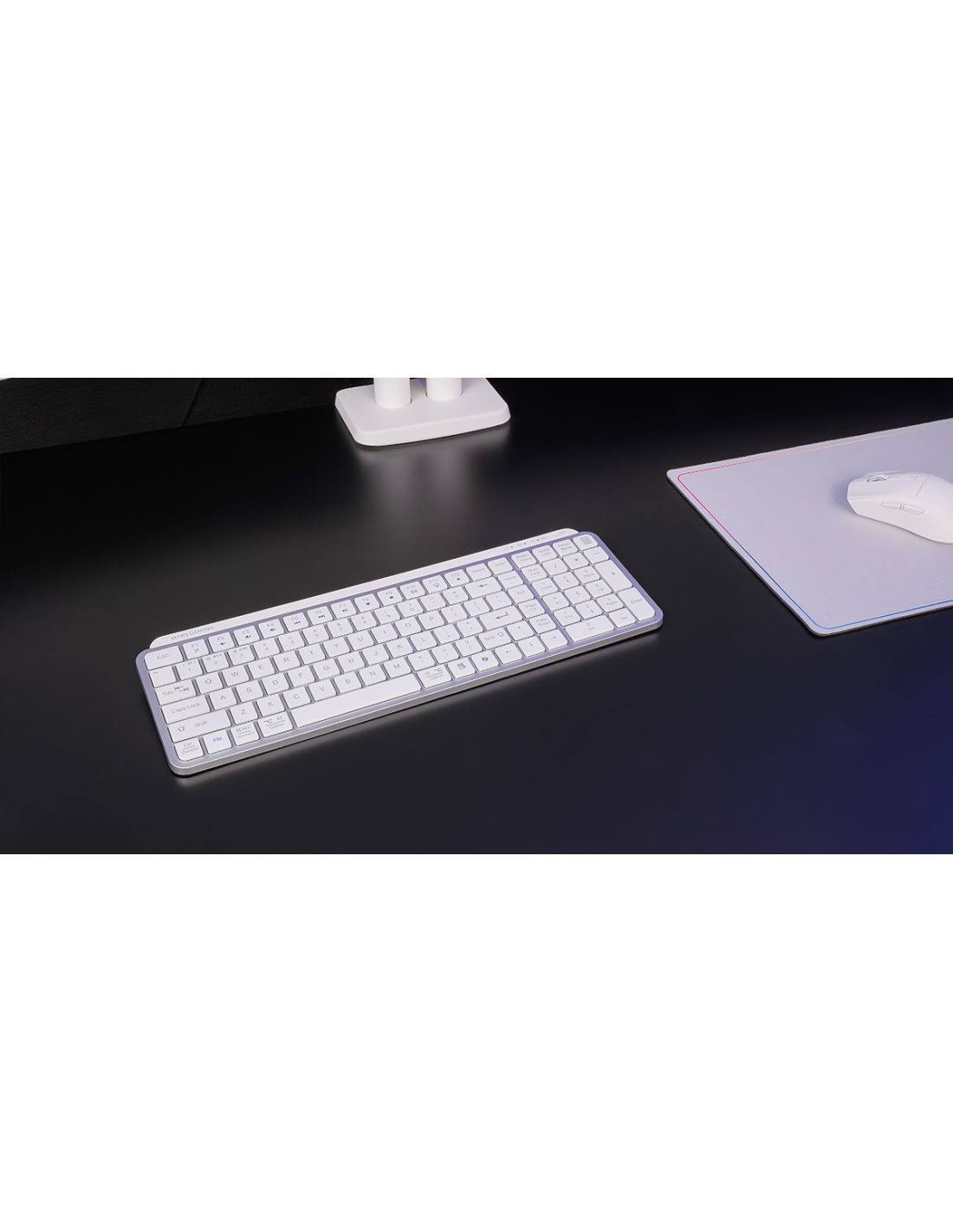 MKSILENKEYSWES - Teclado Mars Gaming RF Wireless/Bluetooth Blanco (MKSILENKEYSWES)