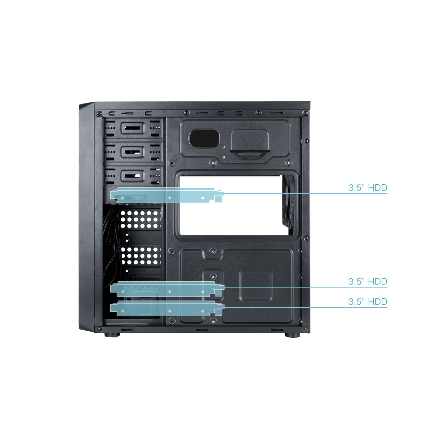 TQC-5701-SP - Caja TooQ Prisma Ultra 500W 1xUSB 2.0 1xUSB-A 3.0 1xUSB-C 3.1 ATX mATX Mini-ITX Negra (TQC-5701-SP)