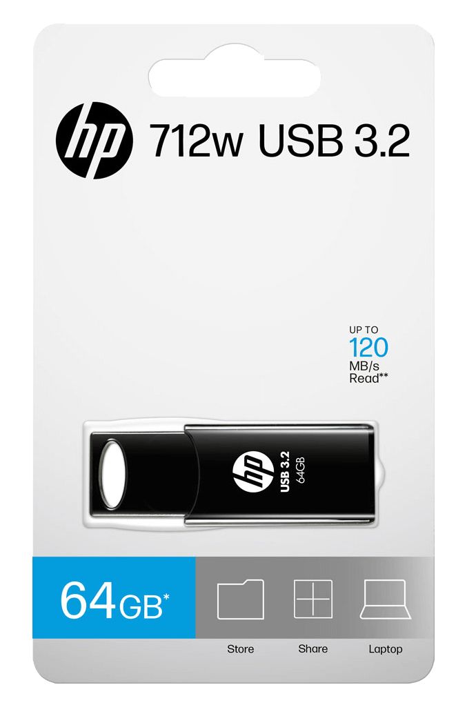 HPFD712B-A-64 - Pendrive HP 712w 64Gb USB-A 3.0 Negro (HPFD712B-A-64)