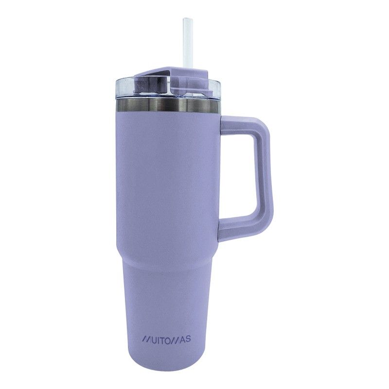 TRAVELMUG900VL - Taza t�rmica Muitomas con pajita para bebida fr�a o caliente 900ml Lila (TRAVELMUG900VL)