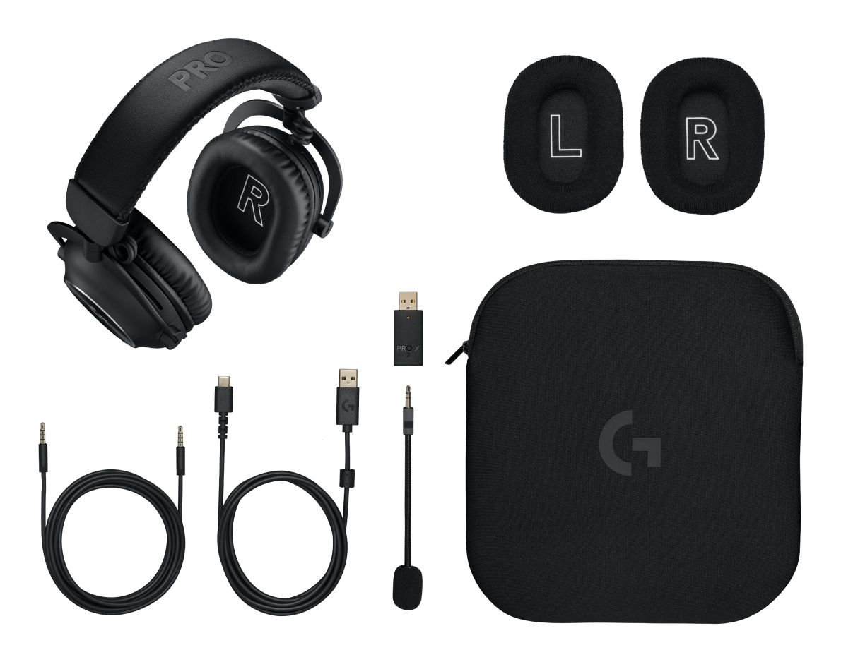 LOG-AUR G PRO X 2 INAL BK - Auriculares+Micr�fono Gaming Logitech G Pro X 2 Circumaurales Binaurales 7.1 RF Wireless/Bluetooth USB/3.5mm Funda Negros (981-001263)