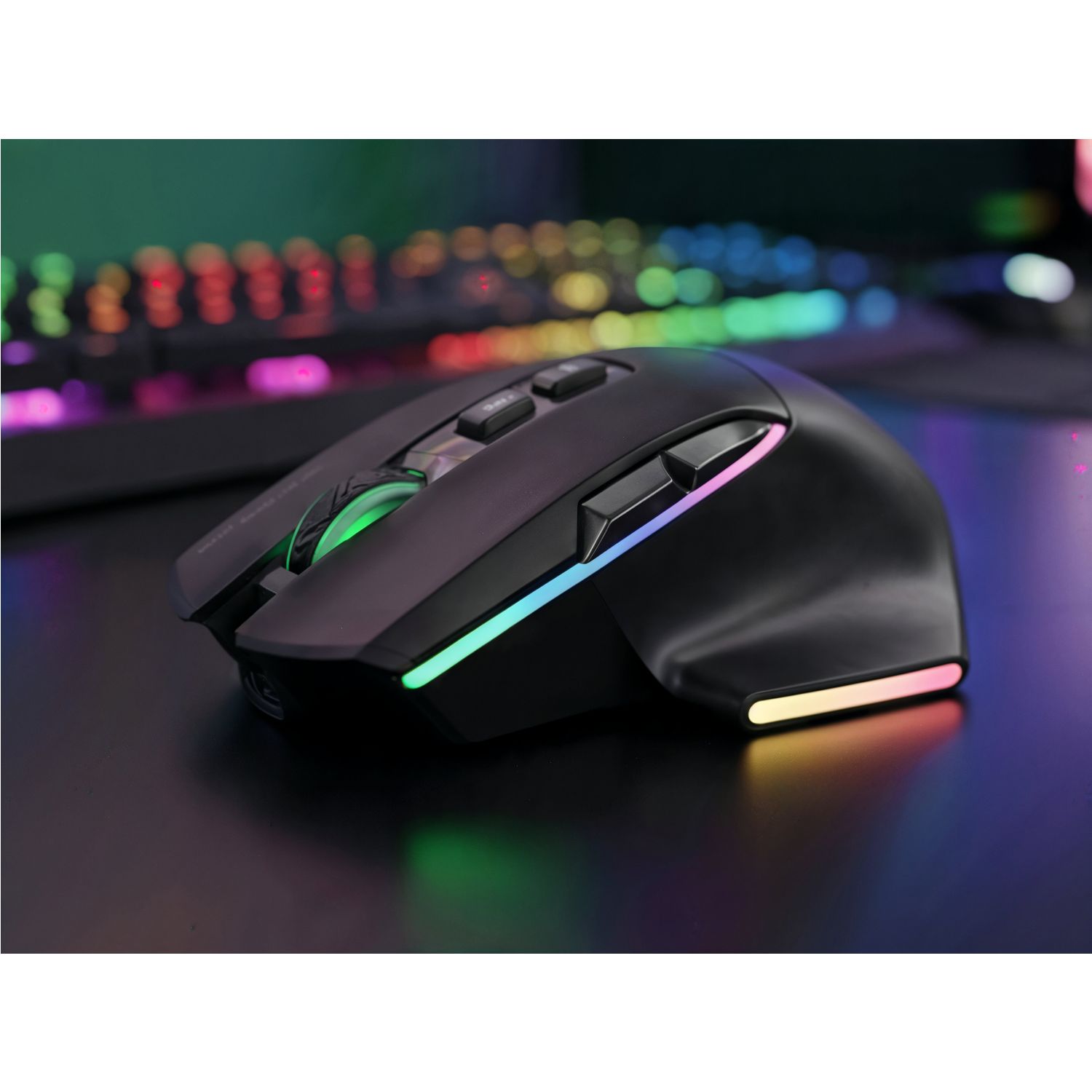 MMWVECTOR - Rat�n Mars Gaming �ptico Diestro RGB Chroma RF Wireless/Bluetooth 5.4/USB-A 12000dpi 7 Botones Cable 1.5m Negro (MMWVECTOR)