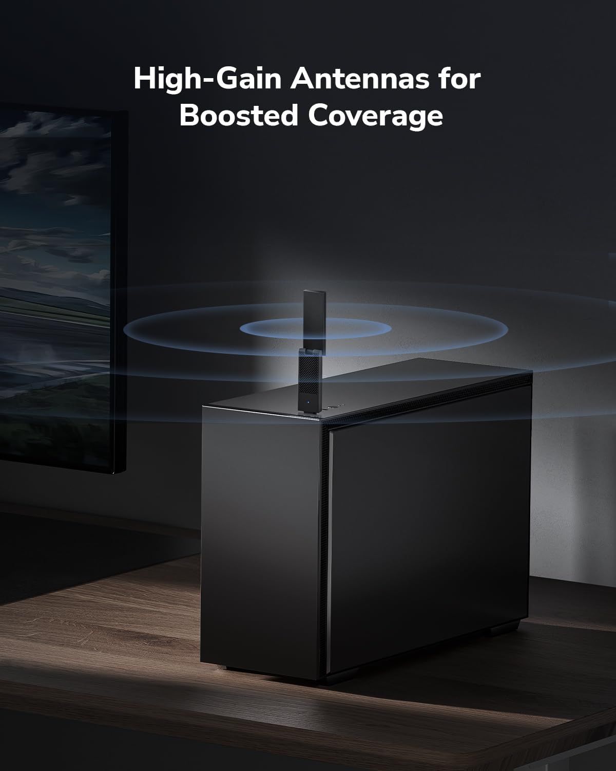 WU5400 - Adaptador CUDY AX5400 USB-A 3.0 WLAN WiFi 6E Tri-Band Antena Externa PC Negro (WU5400)