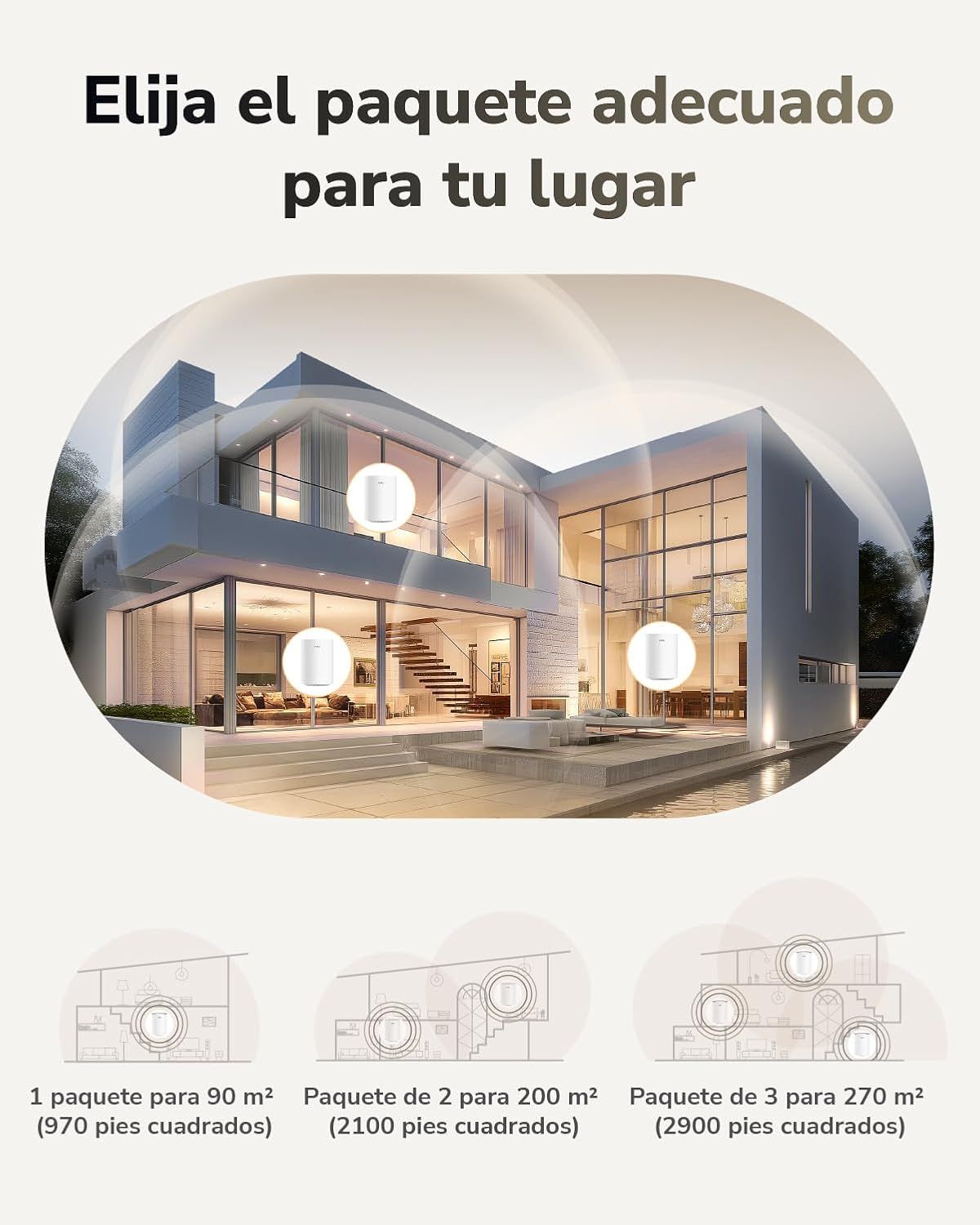 M3600(2-Pack) - Sistema Mesh CUDY BE3600 3xRJ45 WiFi 7 Dual Band 4 Antenas Internas Pack 2 Blanco (M3600 2-Pack)