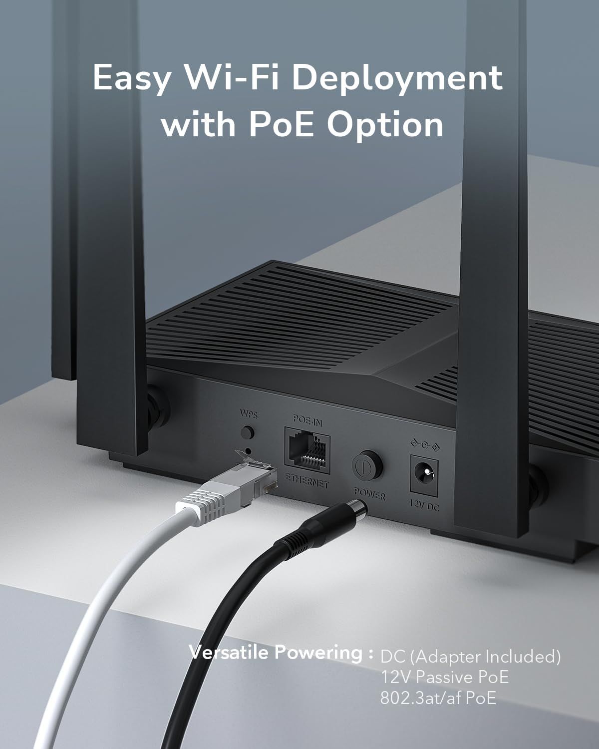 AP3000D - Punto de Acceso CUDY 1xRJ45 WiFi 6 Dual Band Ethernet LAN GbE 4 Antenas Externas 5 dBI Negro (AP3000D)