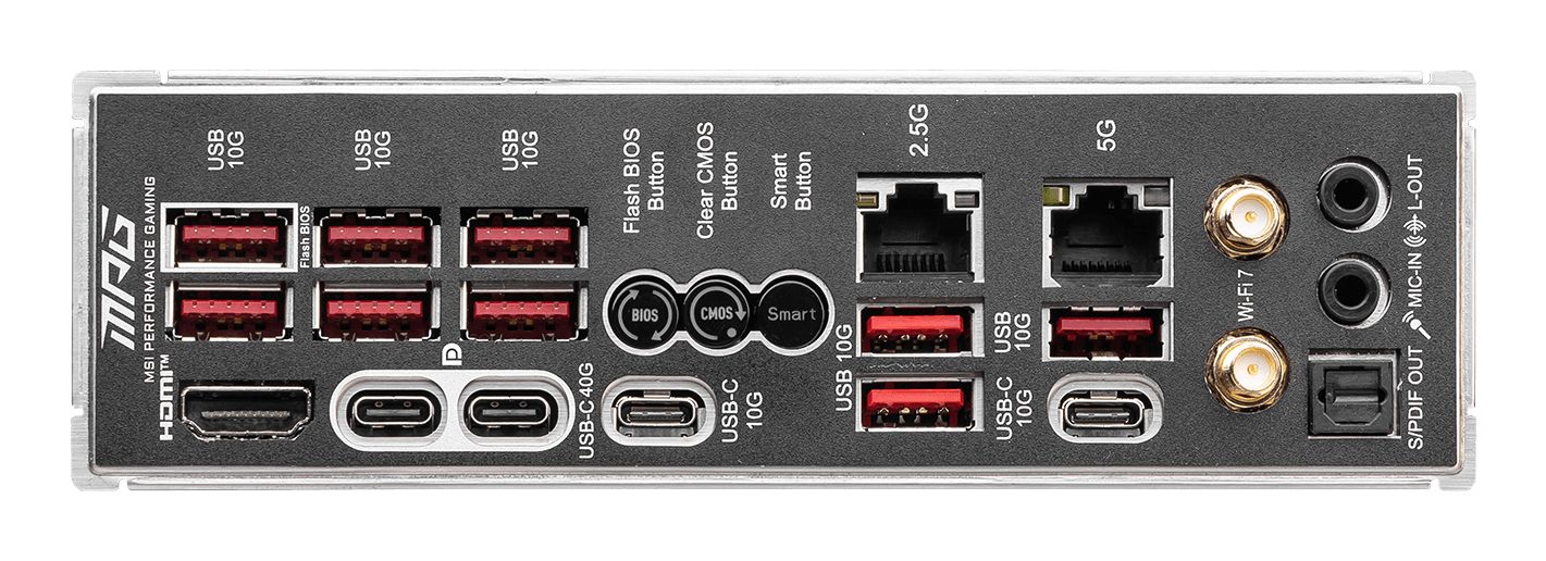 911-7E49-014 - Placa base MSI MPG X870E CARBON WIFI: (AM5) 4DDR5 M.2 SATA3 USB DP HDMI RJ45 ATX WiFi 7 Bluetooth 5.4 Ethernet 2.5 GbE (911-7E49-014)