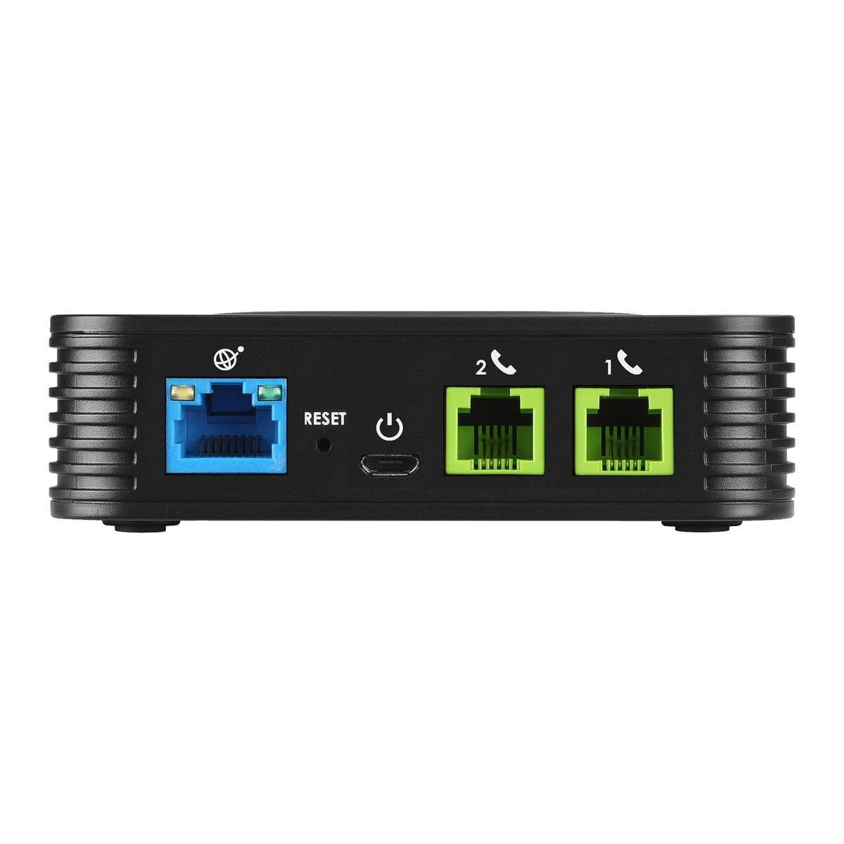 HT802 v2 - Adaptador de Tel�fono Anal�gico Grandstream 1 Perfil SIP 1xRJ45 2xFSX Ethernet 10/100 Negro (HT802 v2)