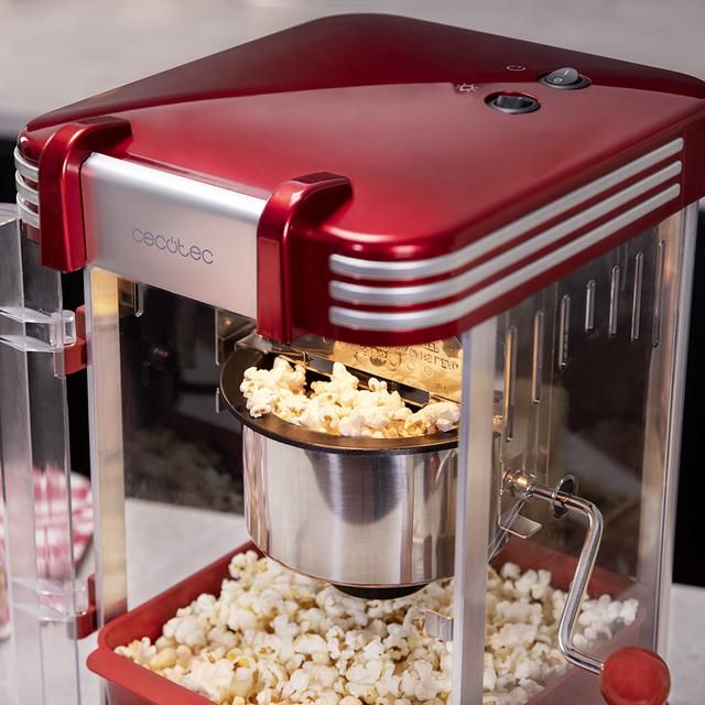 03263 - Palomitero CECOTEC Fun&Taste PCorn Classic 300W Dise�o Retro Olla de Acero Inoxidable 500ml Luz Interior Bandeja Extra�ble Cuchara Dosificadora (03263)
