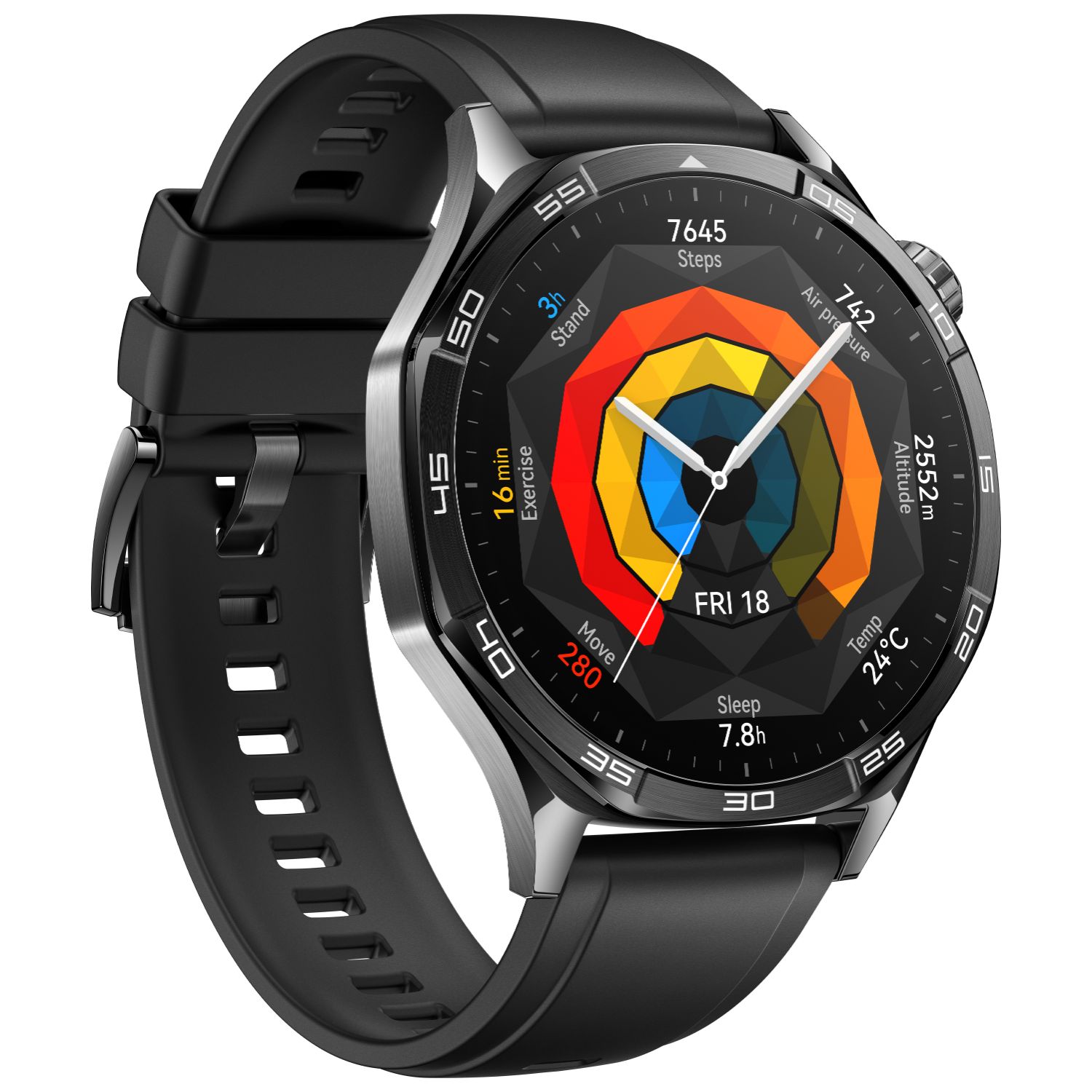 55020DKM - Smartwatch Huawei Watch GT5 AMOLED Digital 1.32? 46mm Micr�fono/Altavoces Integrados NFC Bluetooth 5.2 IP69K GPS Cuerpo/Correa Negros (55020DKM)