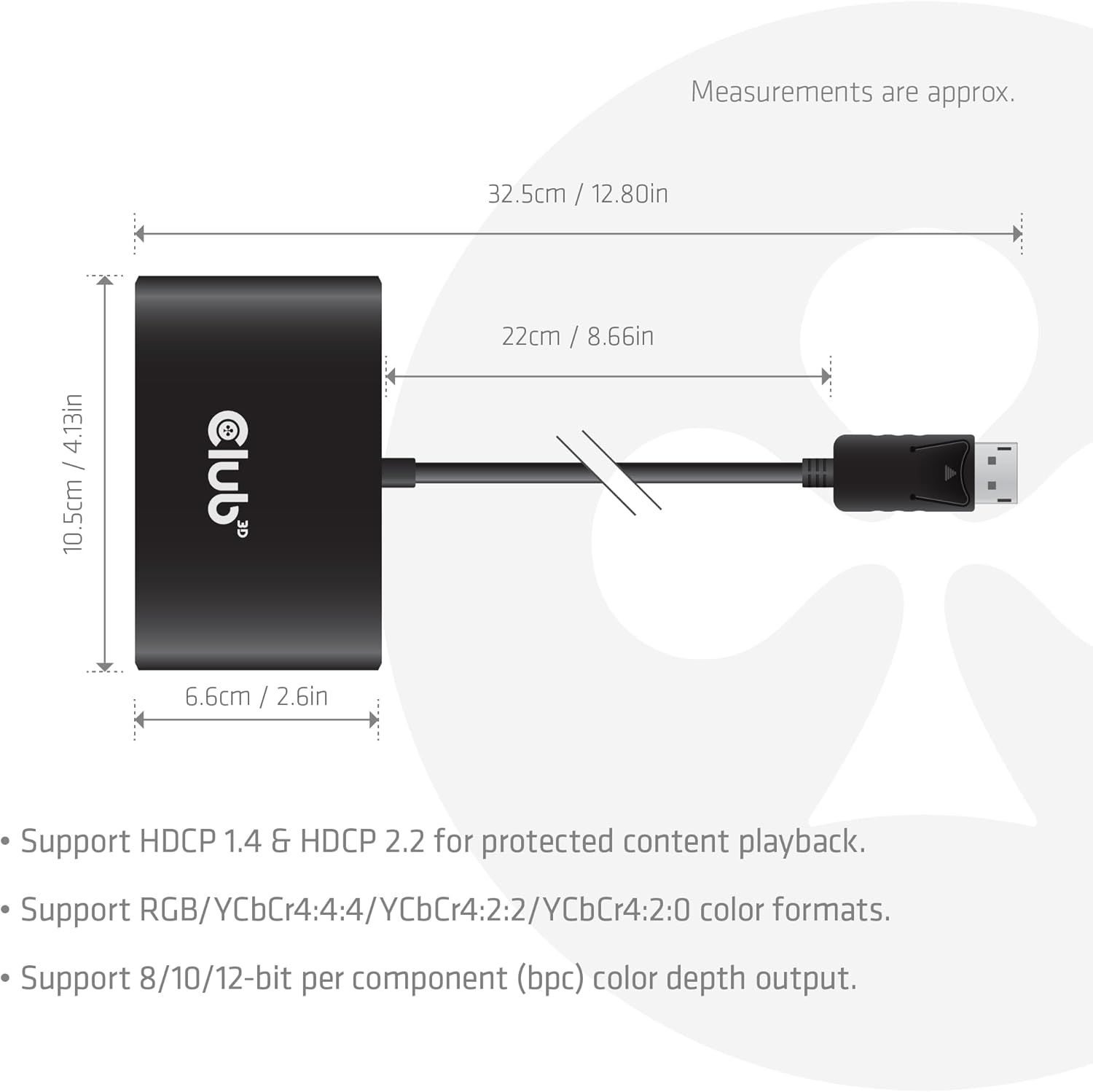 CSV-7400 - Hub Club 3D 4xDiplayPort 4K Ultra HD/30Hz Negro (CSV-7400)