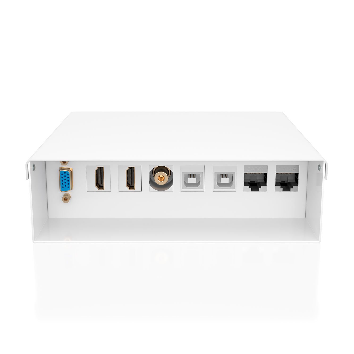 A127-1031 - Caja de Conexiones AISENS USB-B 2.0 VGA 2xHDMI 2xRJ45 Cat.6A STP 3.5mm Blanco (A127-1031)