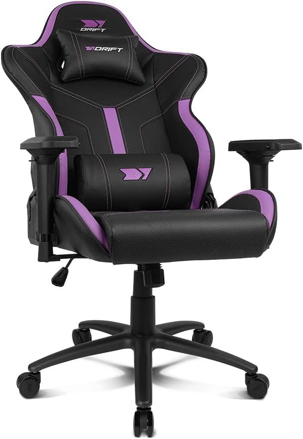 DR350BV - Silla Drift Gaming. respaldo reclinable desde los 90 hasta los 135�. Ajustables tanto en altura, como �ngulo lateral, pudi�ndose regular tambi�n hacia delante y hacia atr�s. EXPERT.NEGRA/VIOLETA (DR350BV)