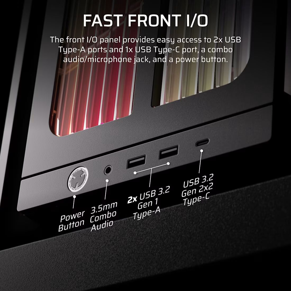 CC-9011302-WW - Caja Corsair FRAME 4000X RS ARGB Panel Lateral de Cristal Templado 1xUSB-A 3.1 1xUSB-C 3.2 ATX Negra (CC-9011302-WW)