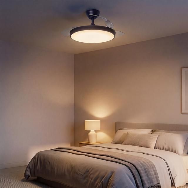 A01_EU01_125321 - Ventilador Techo Cecotec EnergySilence Aero 300 Air Invisible Black, con 3 aspas retr�ctiles, con motor DC de 30 W, iluminaci�n LED, temporizador hasta 4 horas, funci�n winter-summer, 6 velocidades, mando a distancia. (A01_EU01_125321)