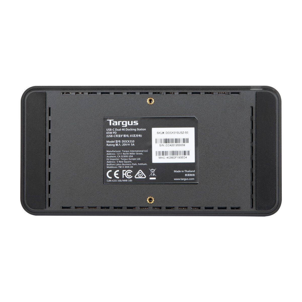 DOCK310EUZ - Docking Station TARGUS USB-C 4K UHD PD 65W Negro (DOCK310EUZ)