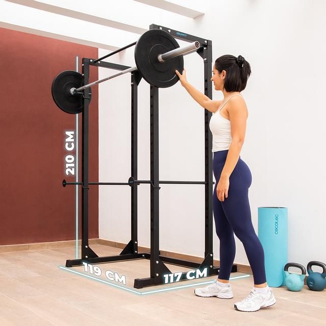 07190 - Jaula de musculacin CECOTEC Drumfit PowerRack 1000 Power Rack. ara realizar entrenamientos con cargas altas de forma segura y ejercicios de dominadas. (07190)