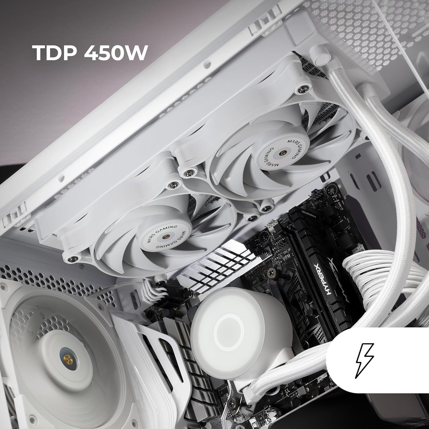 MLPRO240W - Refrigeraci�n L�quida CPU Mars Gaming Multisocket FRGB 2x120mm TDP 450W Blanca (MLPRO240W)