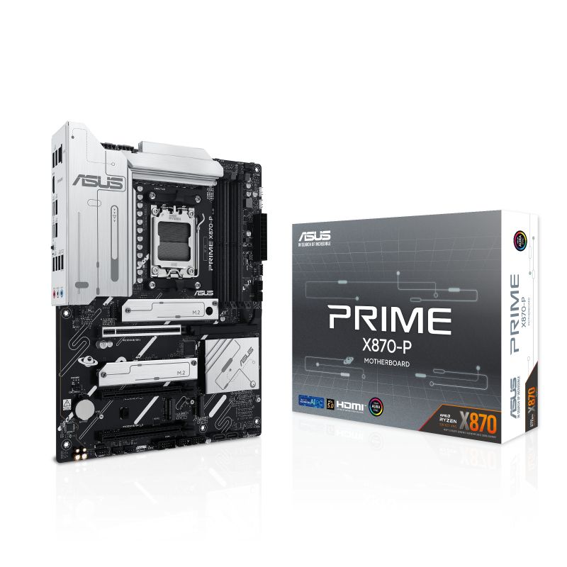 90MB1IT0-M0EAY0 - Placa base ASUS PRIME X870-P: (AM5) 4xDDR5 M.2 SATA3 PCIe USB 2.0 USB-A 3.0/3.1 USB-C 4.0 DP 1.4a HDMI 2.1 RJ45 7.1 ATX 2.5 Gigabit Ethernet