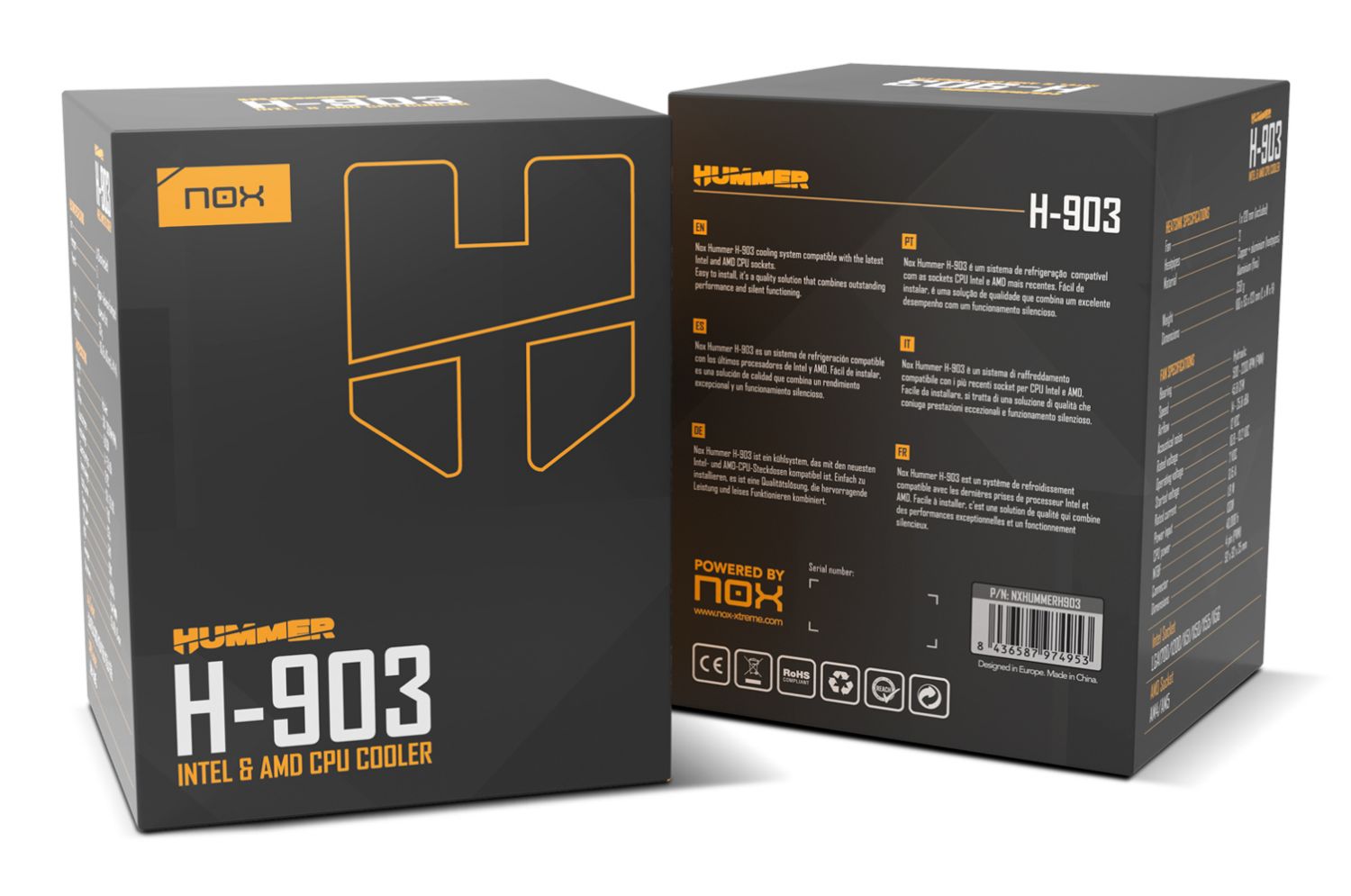 NXHUMMERH903 - Ventilador CPU NOX Hummer Multisocket 120mm Negro (NXHUMMERH903)