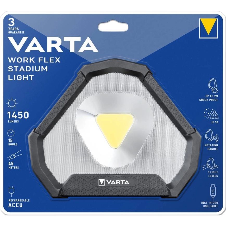 18647101401 - Linterna Varta Work Flex Stadium Light Negra/Blanca (18647101401)