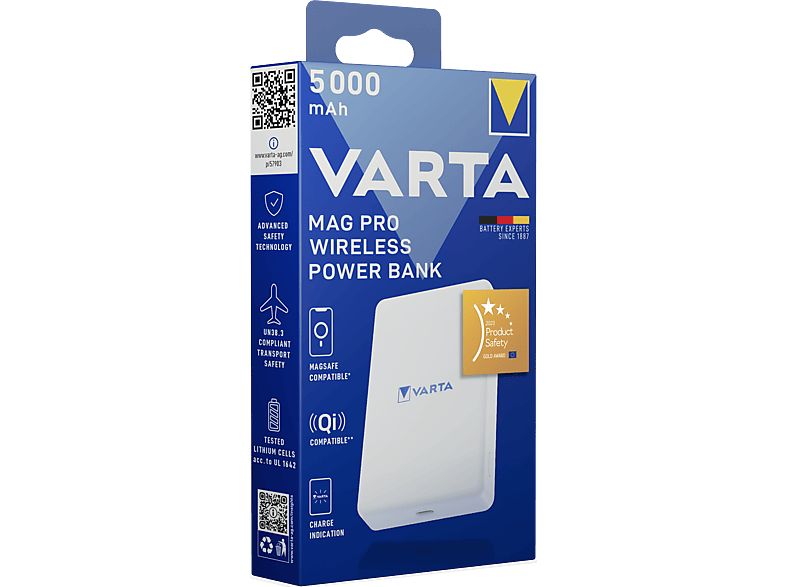 57903101111 - PowerBank Varta Mag Pro Wireless 5000mAh Blanco (57903101111)