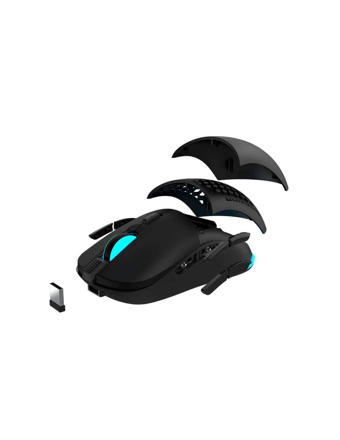 NS-MS-ARAKNE-ELITE - Ratn Gaming Newskill Arakne Elite Ambidextro RGB RF Wireless/USB-A 16000dpi 7 Botones Negro (NS-MS-ARAKNE-ELITE)