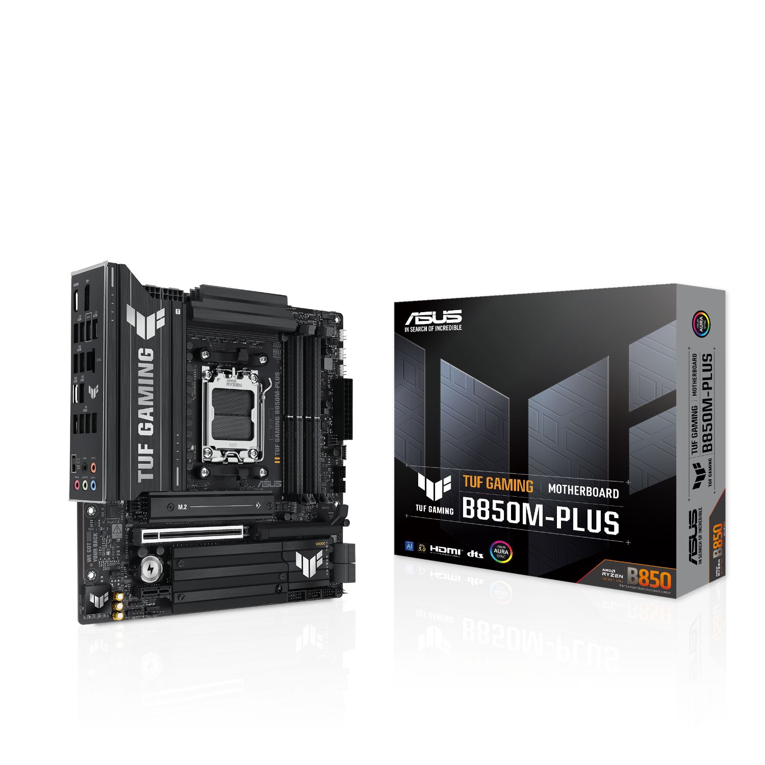 90MB1IX0-M0EAY0 - ASUS TUF GAMING B850M-PLUS: (AM5) 4DDR5 M.2 SATA3 PCIe USB 2.0 USB-A 3.0/3.1 DP HDMI 7.1 mATX Ethernet 2.5GbE