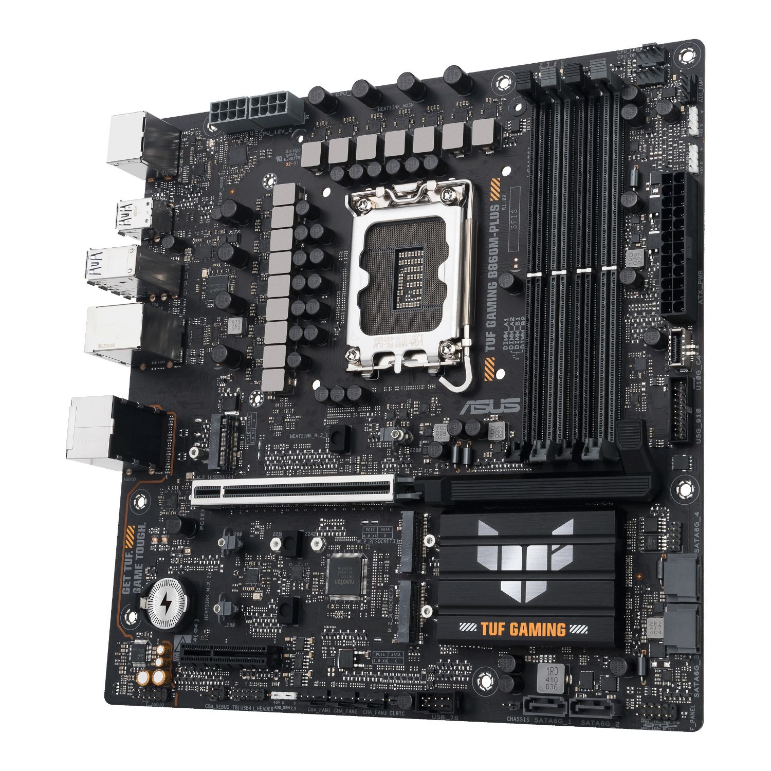 90MB1JW0-M0EAY0 - Placa base ASUS TUF GAMING B860M-PLUS: (1851) 4DDR5 M.2 SATA3 PCIe USB 2.0 USB-A 3.0/3.1 DP HDMI RJ45 7.1 mATX Ethernet 2.5GbE