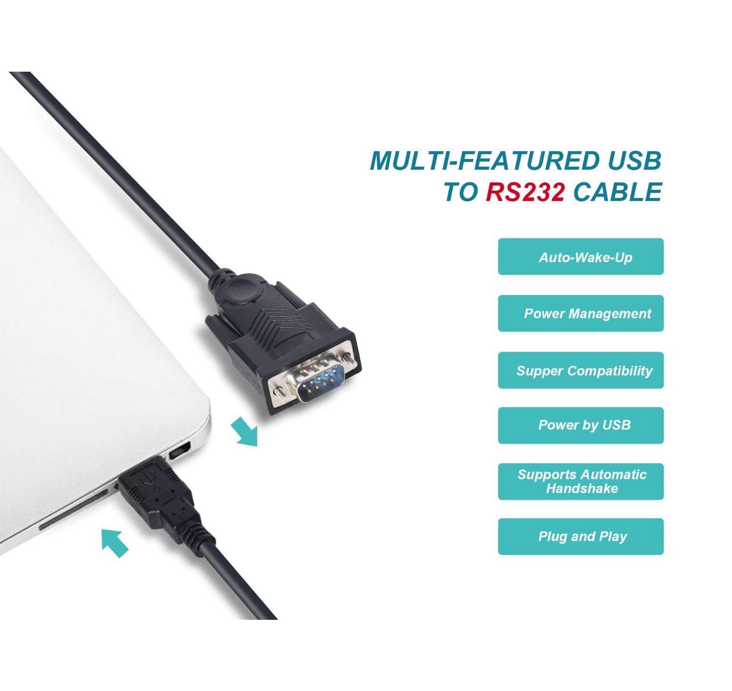 133391 - Cable EQUIP USB-A 2.0 a Serie (DB-9) compatible Windows 7/8/10/11 Linux MacOS 1.5m Negro (133391)